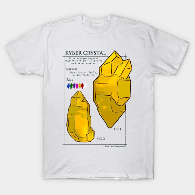 Kyber Crystal Science Illustration in Yellow T-Shirt by fiatluxillust